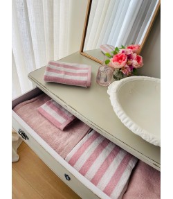 Toalla Lavabo  Stripe Rosa